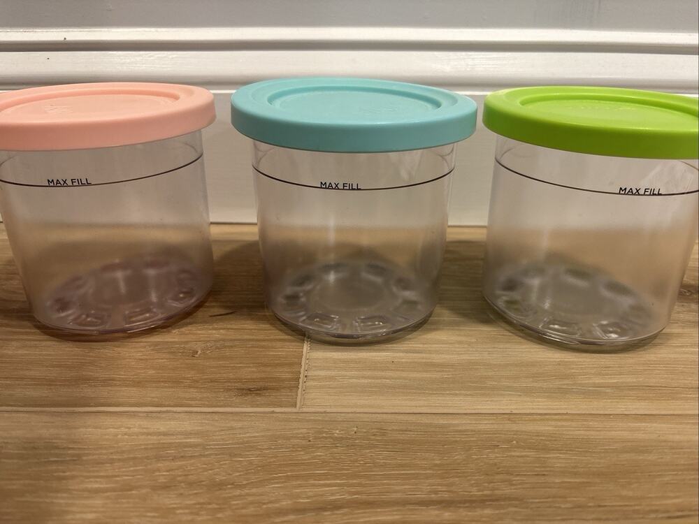 Ninja Creami NC300 Series Pint Storage Bowl With Lids Set Of 3 OEM Ice Cream
